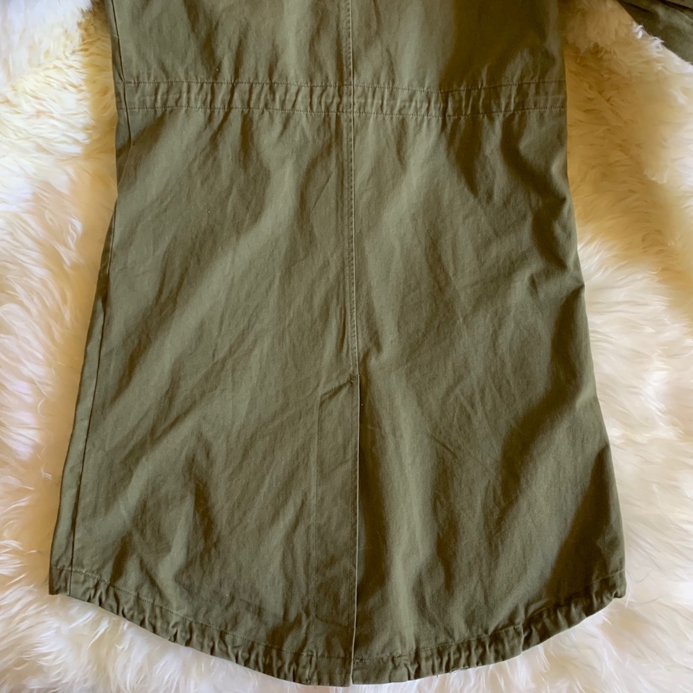 7 For All Mankind Green Trench Coat Jacket Size M - Picture 9 of 12